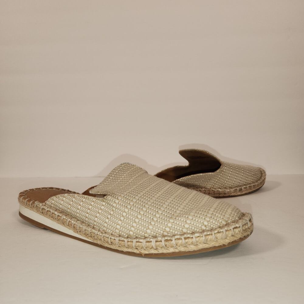 UNIVERSAL THREADS Espadrille Mule Flats Womens 10 Cream‎ Tan Woven Summer Boho